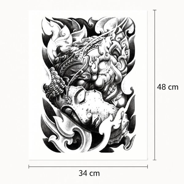 Rücken-Tattoo Zwei Gesichter